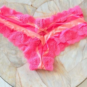Rare Victoria’s Secret Very Sexy Cheeky Panty Lace Satin Silky Rare Bikini XS